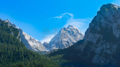 卡茨曼山和卡尔特高地,夏天,山,白昼,德国,拉姆绍瑞姆骚,天空,水平画幅,云,雪