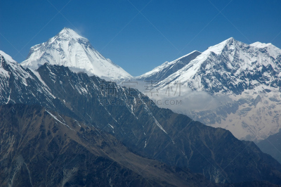 喜马拉雅山脉,道拉吉利峰,山,宏伟,数字8,计量器,天空,水平画幅,雪,无人