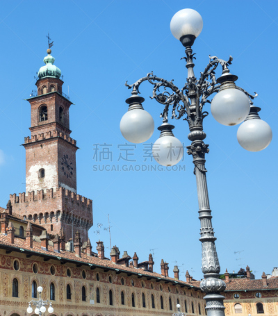 维杰瓦纳,广场,doge's palace,帕维亚,拱廊,廊柱,垂直画幅,纪念碑,天空,无人