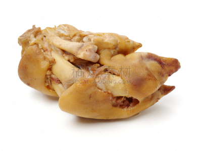 棕酱,猪蹄,炖食,猪,白色背景,圣伯纳犬,分离着色,炖品,动物腿,指节