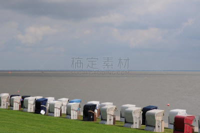威廉港,德国,水,海滩,水平画幅,无人,云,德国北海地区,海洋,摄影