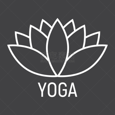 矢量,瑜伽,荷花,标志,式样,运动,数码图形,线图标,直的,数字10