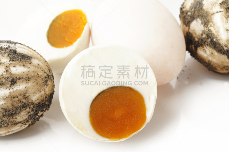 鸭蛋,腌制食品,白色,煮食,水平画幅,鸡蛋,无人,蛋黄,成分,卵
