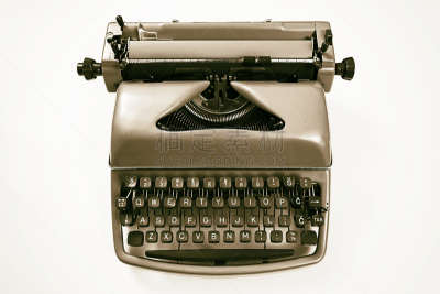 打字机,40-80年代风格复兴,打字机键盘,特色服装,键盘乐器,过时的,商务,过去,一个物体,背景分离