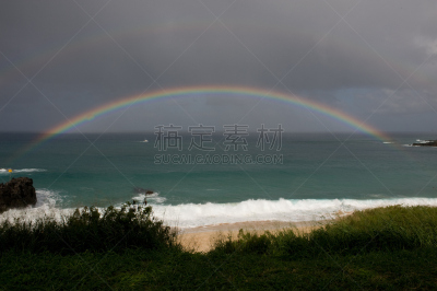 双彩虹,北部岸,水,天空,美,公园,水平画幅,外露阿峡谷,户外,草