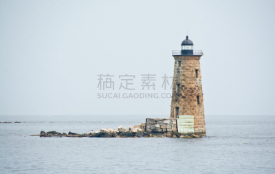 照明设备,朴茨茅斯,水,水平画幅,岩石,无人,古老的,建筑外部,户外,灯塔楼