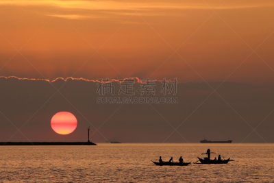 马尼拉,客船,水平画幅,工业船,海港,户外,海滩,热带气候,黎明,地平线