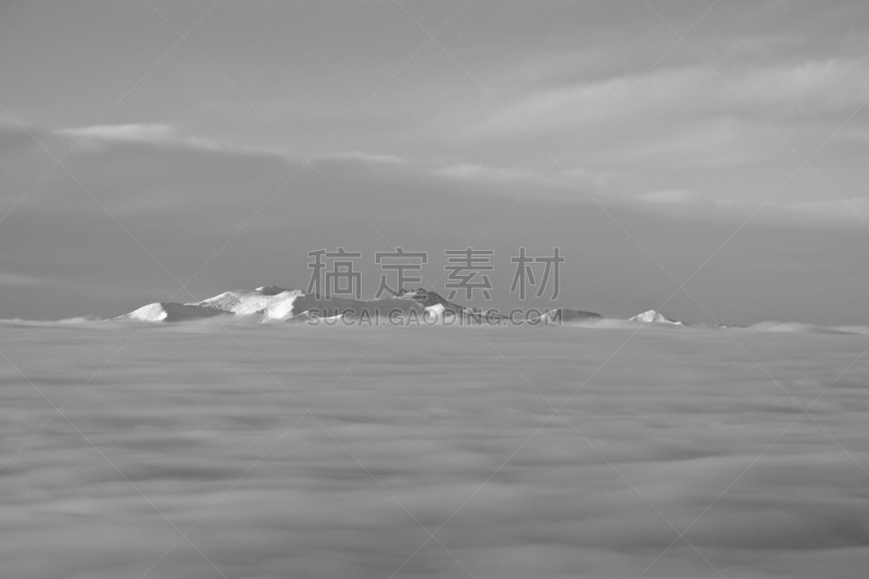 雪山,山脉,天空,水平画幅,高视角,红外摄影,雪,无人,户外,云景