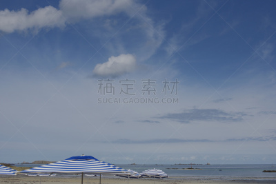 迪纳尔市,遮阳伞,水平画幅,沙子,迪纳尔不列颠电影,无人,英吉利海峡,夏天,户外,海洋