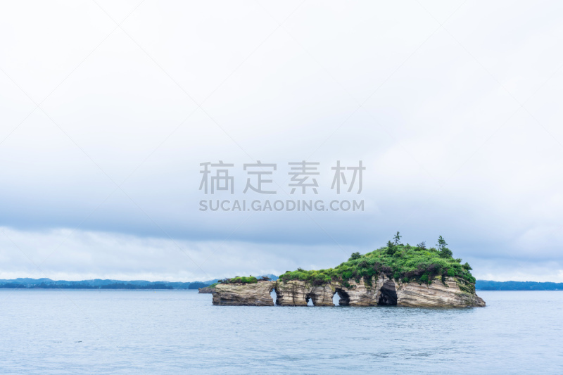 看风景,日本,宫城县,海洋,松岛,全景,旅行者,地形,蓝色,斑点