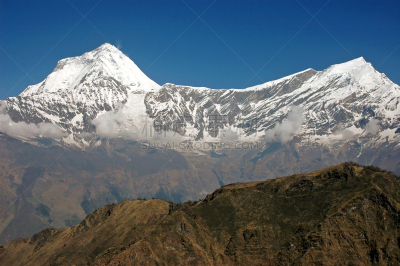 道拉吉利峰,山,天空,温度,水平画幅,雪,喜马拉雅山脉,户外,姆斯堂自治区,白色