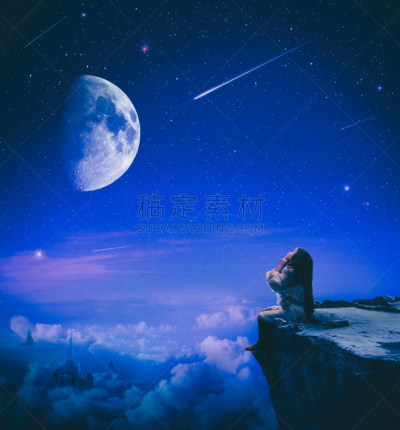 云景,图像处理,仅一个女孩,仅儿童,小的,梦想,儿童,童年,欢乐,户外