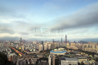 城市天际线,深圳,天空,水平画幅,无人,路,交通,户外,城市,云景