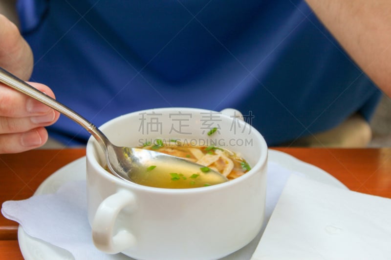 汤,鸡蛋面疙瘩,细香葱,热,清新,食品,餐具,餐馆,春天,儿童