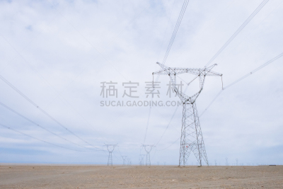 中国,甘肃省,敦煌,无线电通信塔,戈壁滩,被抛弃的,空的,安静,西北,云