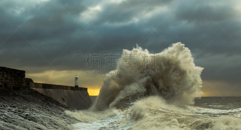 暴风雨,天空,风,水平画幅,无人,威尔士,早晨,户外,灯塔楼,云景