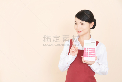 女人,围裙,平衡折角灯,仅日本人,肖像,字节,东亚人,日本人,兼职工作人员,影棚拍摄