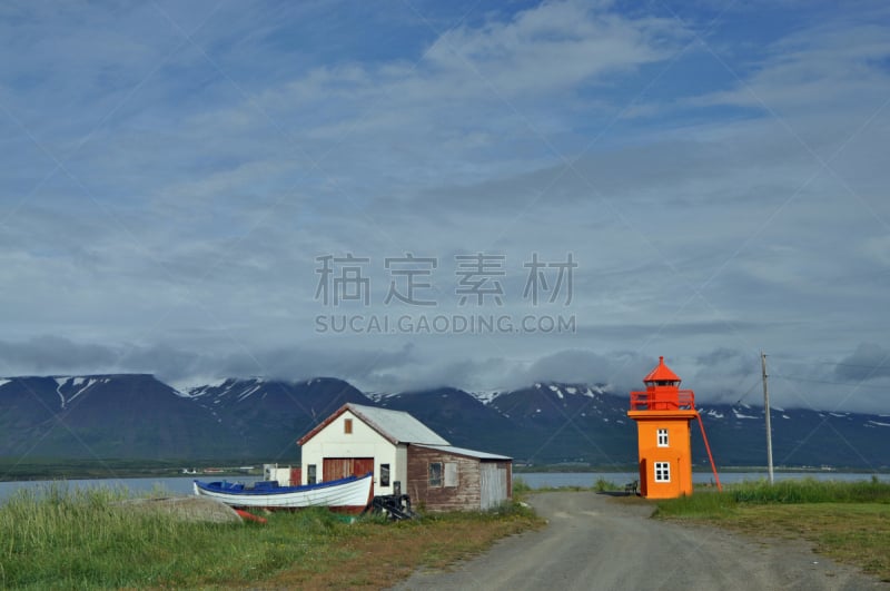 灯塔楼,冰岛国,岛屿峡湾,阿库雷里,冰岛北部,独立式住宅,灯塔,水平画幅,无人,建筑外部