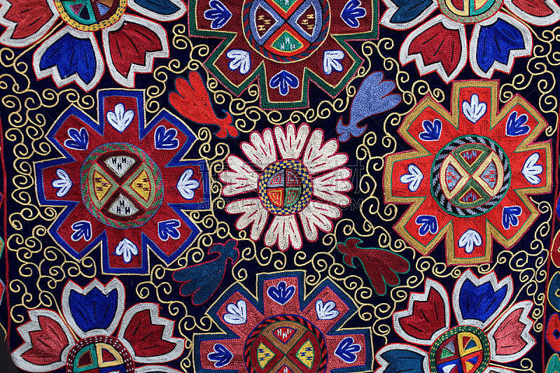 地毯,装饰品,乌兹别克斯坦,式样,边框,水平画幅,纺织品,无人,手艺,抽象