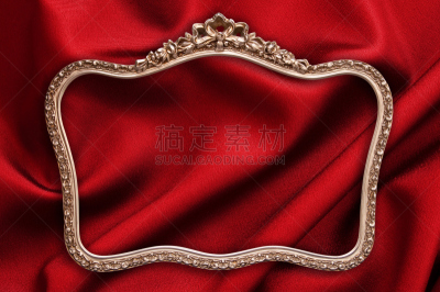 古董,纺织品,黄金,红色,背景,边框,留白,椭圆形,艺术,水平画幅