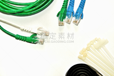 网线插头,电缆,白色背景,领带,带子,青绿色,绿色,安全,计算机,背景分离