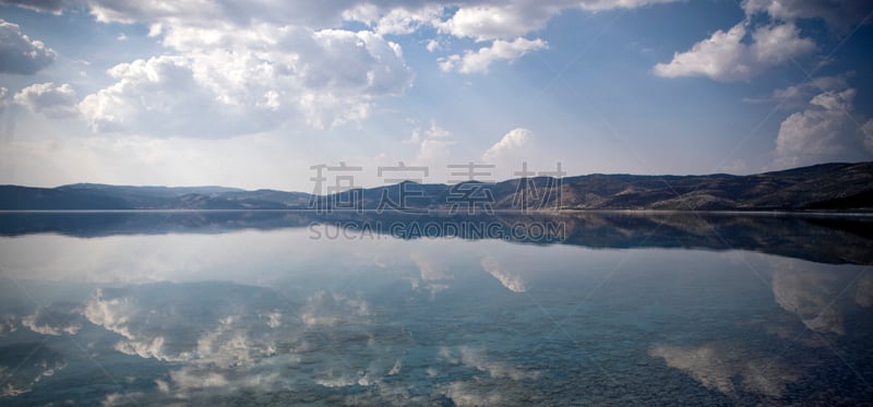 天空,山,普卡基湖,倒影湖,水,国家公园,水平画幅,无人,纯净,夏天