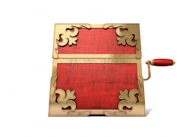 奇异小人玩具盒,关闭的,古董,在边上,曲柄,华丽的,红色,符号,玩具,图像