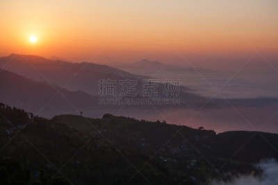 喜马拉雅山脉,博卡拉,全景,自然美,天空,透过窗户往外看,夜晚,雪,半空中,曙暮光