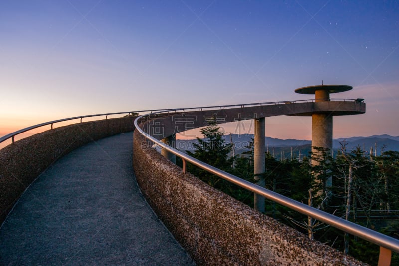 clingman's dome,大烟雾山脉,格托林伯格,蓝色山脊山脉,田纳西,观测点,树梢,未来,水平画幅,山