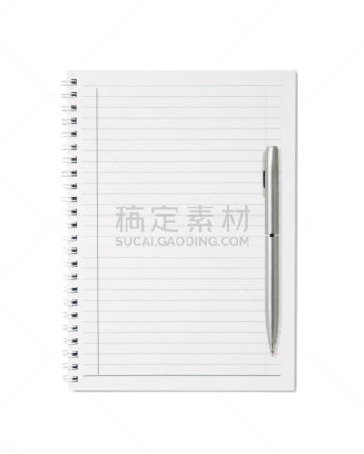笔记本,水笔,条纹,留言板,螺旋记事本,垂直画幅,空白的,留白,无人,白色背景