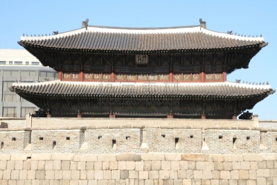 首尔,大门,韩国,山海关,城墙,天空,水平画幅,墙,景观设计,无人