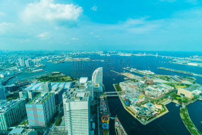 建筑,横滨,建筑外部,自然美,城市天际线,办公室,水,车轮,水平画幅,地形