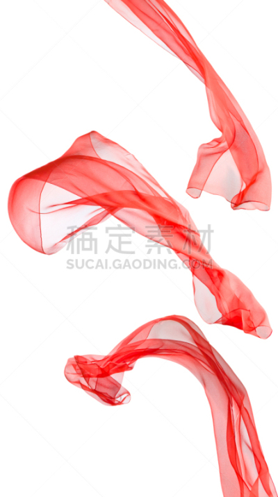 红色,女人头巾,垂直画幅,风,形状,纺织品,披肩,衣服,白色背景,背景分离