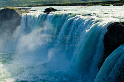冰岛国,瀑布,自然美,全景,风景,活力,史克卡瀑布,hraunfossar,胡萨维克,黛提瀑布