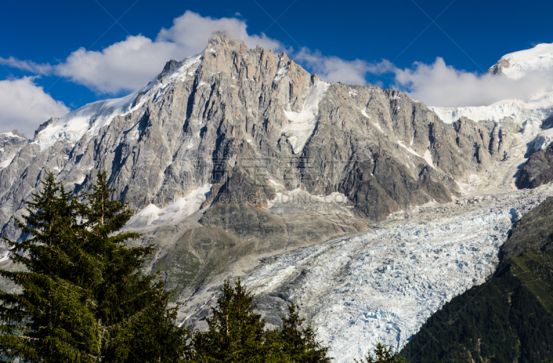 勃朗峰,法国,米迪正午峰,自然,旅游目的地,水平画幅,地形,雪,冰河,无人