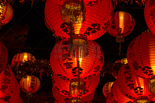 红色,中国灯笼,纸灯笼,运气,灯笼,美,新的,艺术,水平画幅,夜晚