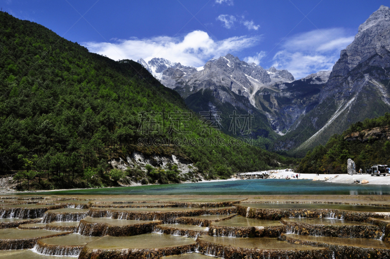 玉龙雪山,自然,水,纳西族,水平画幅,雪,无人,夏天,户外,湖