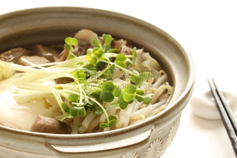 豆腐,日本食品,鱼肉,波特派,球体,留白,水平画幅,无人,蘑菇,白色背景