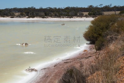 地形,海岸线,盐湖,水,天空,褐色,西澳大利亚,水平画幅,沙子,无人