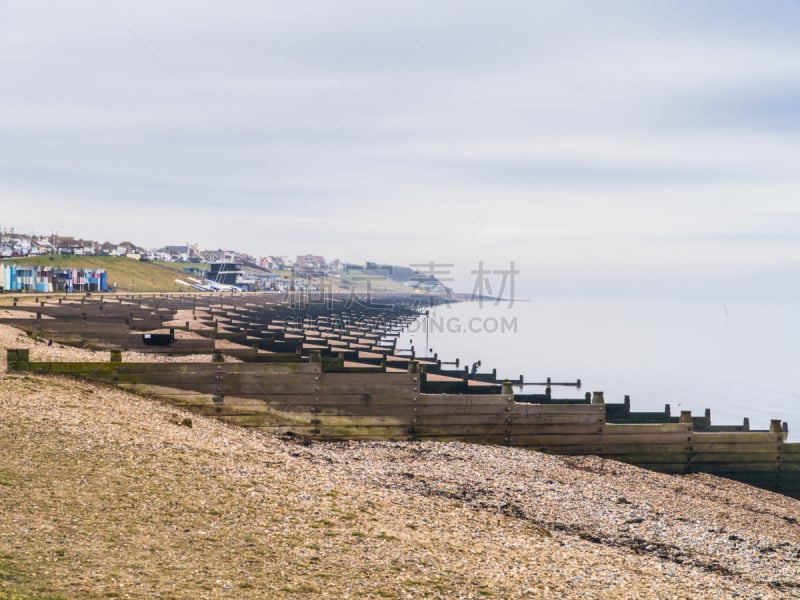 whitstable,海滩,雾,白昼,肯特,防波堤,水平画幅,地形,肯特岛,木制