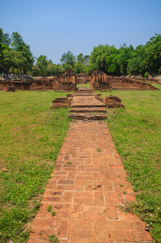 泰国,僧院,古老的,16世纪风格,一只动物,建造