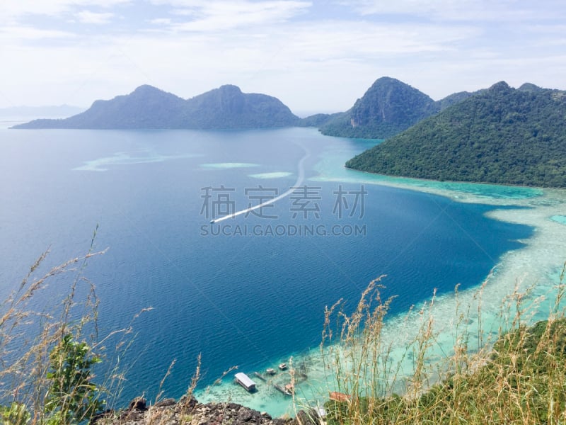 风景,海洋,地形,航拍视角,岛,式样,非凡的,山,天空