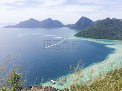 风景,海洋,地形,航拍视角,岛,式样,非凡的,山,天空