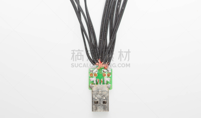 usb线,电缆,垃圾,水平画幅,电路板,偏远的,塑胶,金属,金属丝,损坏的