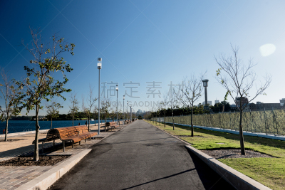 天空,蓝色,镜头眩光,小路,巴兰加鲁,水平画幅,无人,海港,平视角,户外