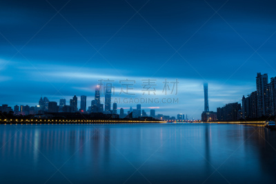 广州,风景,高层云,水,天空,水平画幅,夜晚,无人,海港,户外