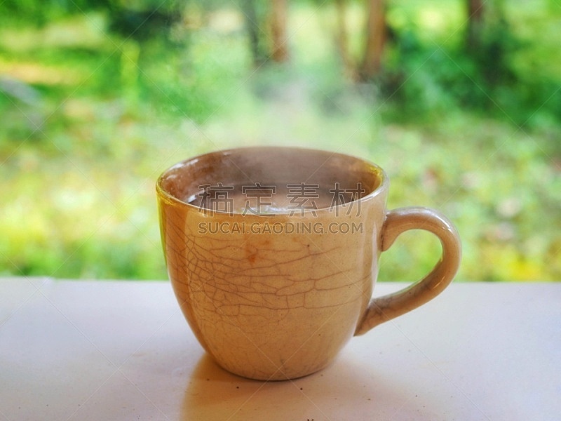 咖啡杯,桌子,木制,饮料,咖啡,热,古老的,空白的,杯,早餐