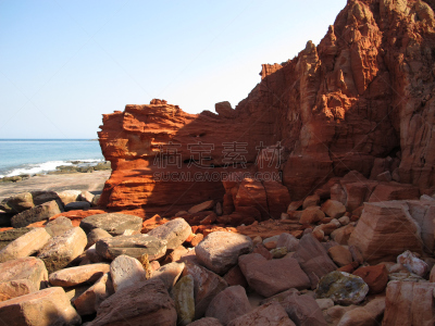 cape leveque,西澳大利亚,自然,半岛,水平画幅,沙子,无人,蓝色,方向,海洋