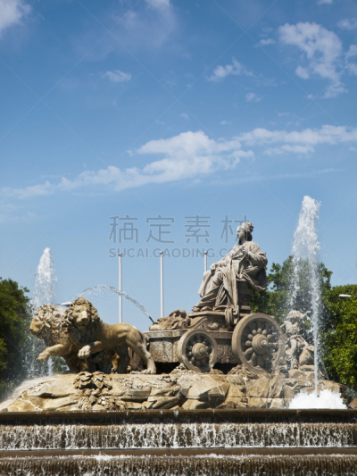 马德里,西贝莱斯喷泉,垂直画幅,建筑,无人,喷泉,欧洲,广场,保垒之门,西班牙
