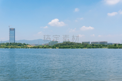 东莞,湖,中国,建筑工地,工业区,飘然,广东省,多云,纯净,滨水